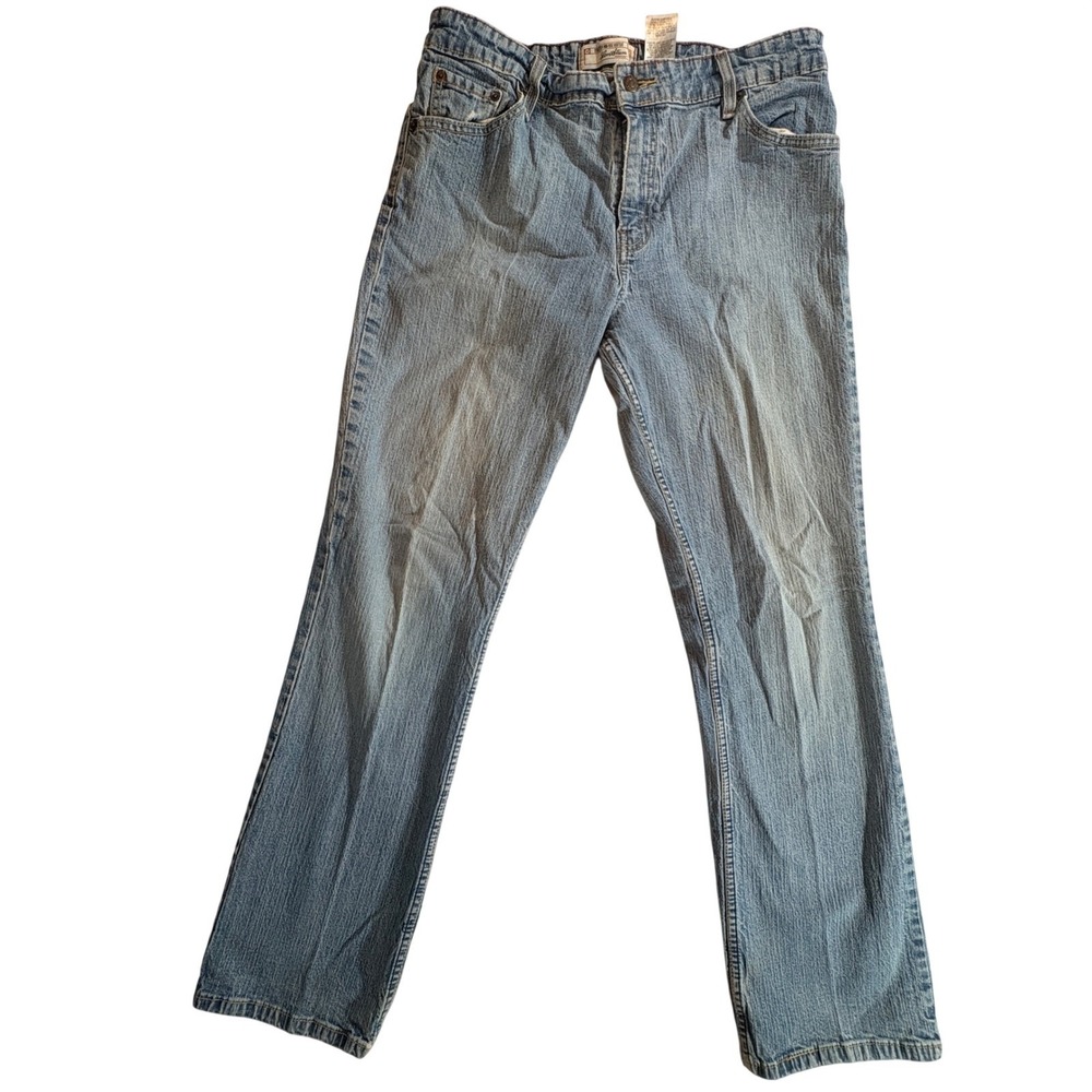 Levi Strauss Signature Bootcut Jeans Women 14 Medium Stretch Mid Rise Blue Denim